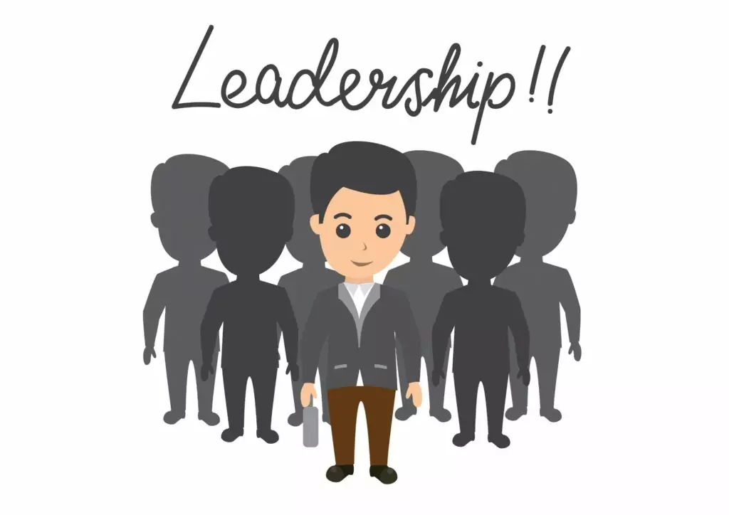 Líder exitoso inspira a su equipo, equipo de trabajo motivado y feliz