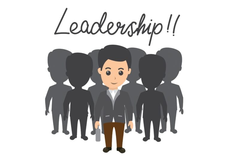 Líder exitoso inspira a su equipo, equipo de trabajo motivado y feliz
