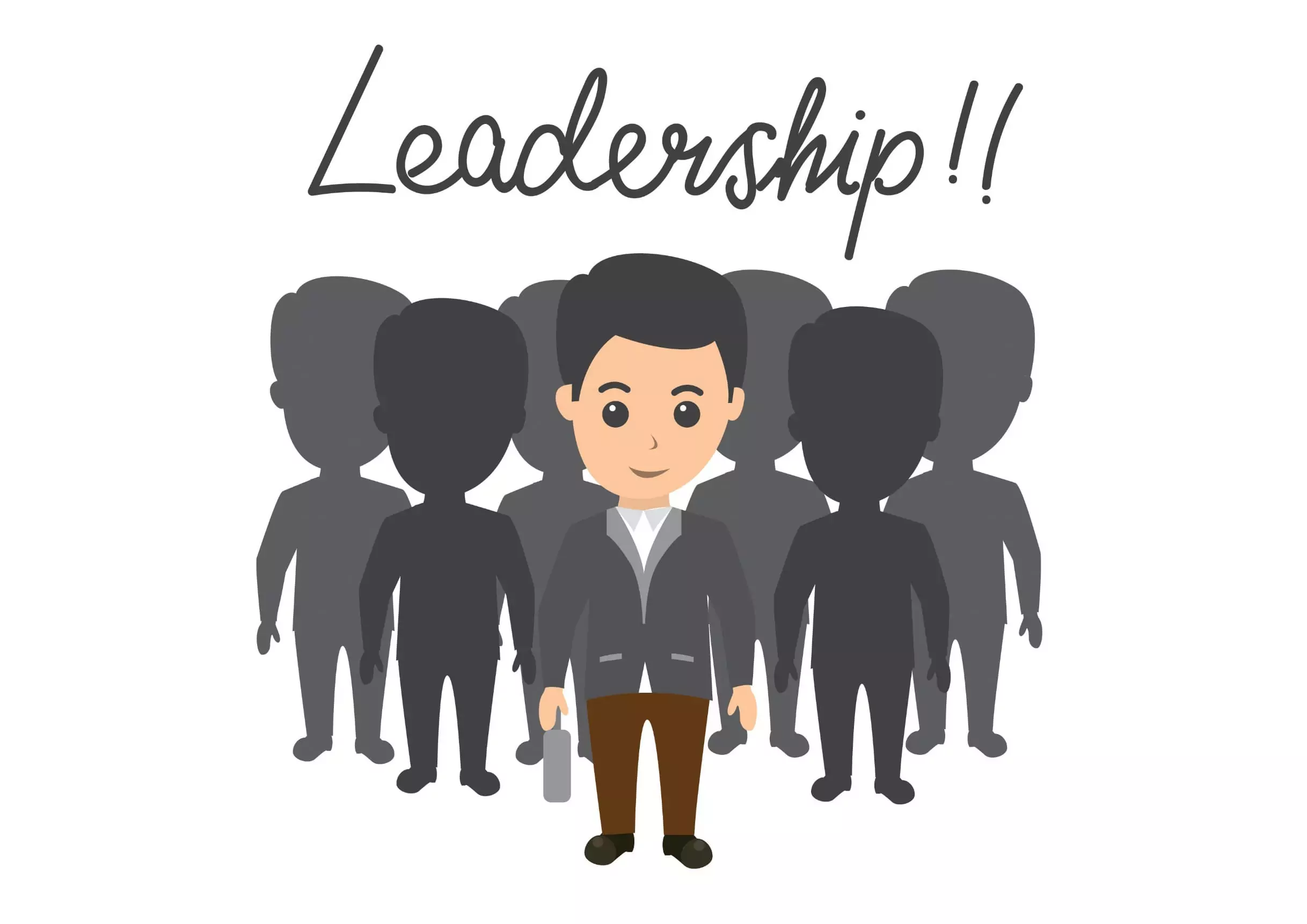 Líder exitoso inspira a su equipo, equipo de trabajo motivado y feliz