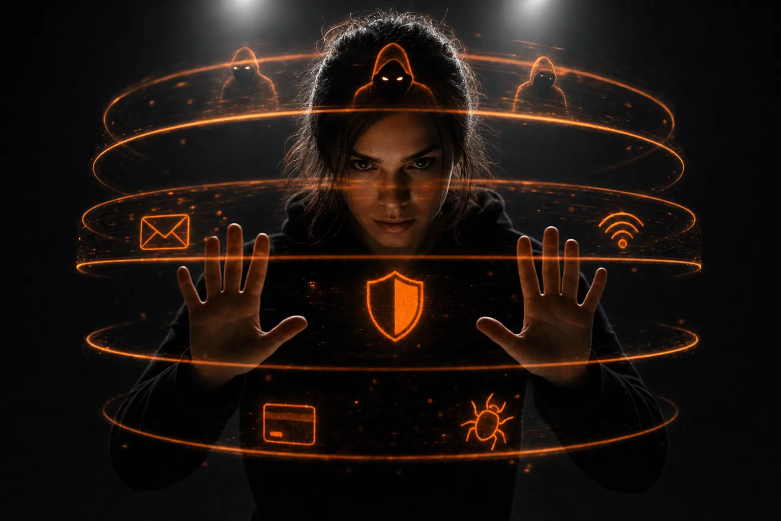 Imagen que representa amenazas digitales y protección online