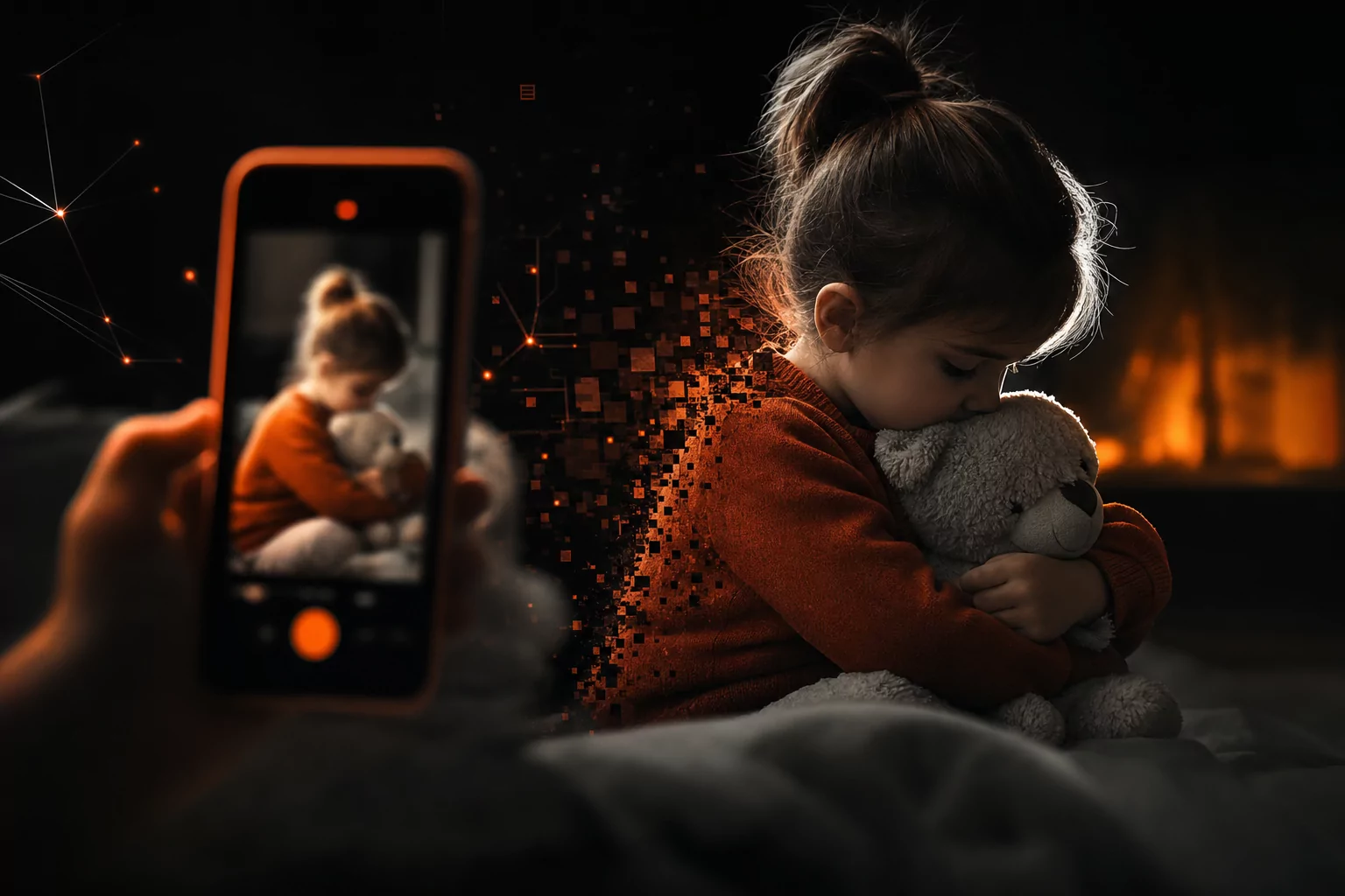 Padres compartiendo fotos de sus hijos en redes sociales.